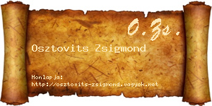 Osztovits Zsigmond névjegykártya