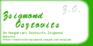 zsigmond osztovits business card